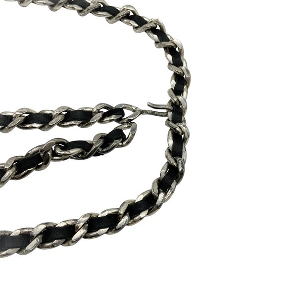 Chanel Vintage 1996 Black Leather Chain Belt - Picture 2 of 5